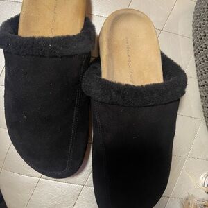 Women's Black Suede Slippers